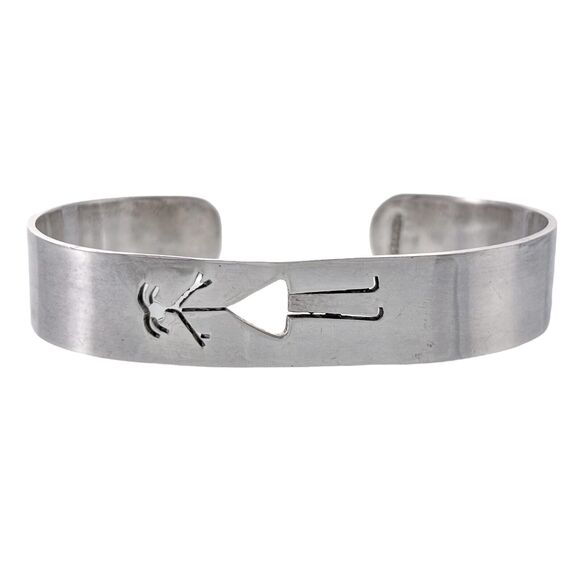 Vintage Mexico Sterling Silver 27.2 Gram Woman Girl Cutout Cuff Bracelet 6.5" - Picture 5 of 8